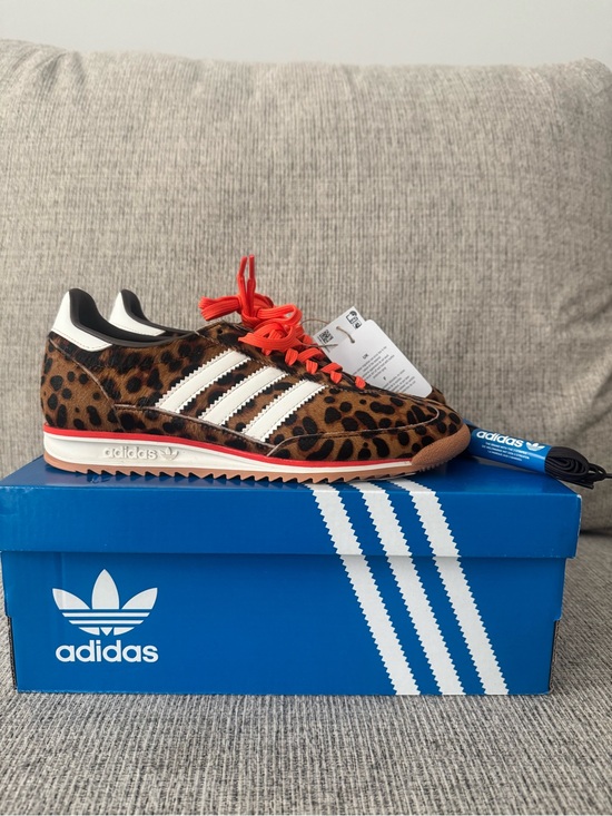 adidas Shoes - adidas Leopard-Print Samba-Inspired Sneakers with Red Accents